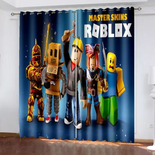 3D Roblox Print Pair Thick Blackout Window Curtain Thermal Ring Top Eyelet Gift - Picture 19 of 44