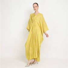 Muslim Women Batwing Sleeve Maxi Dress Dubai Abaya Kaftan Islamic Loose Robe