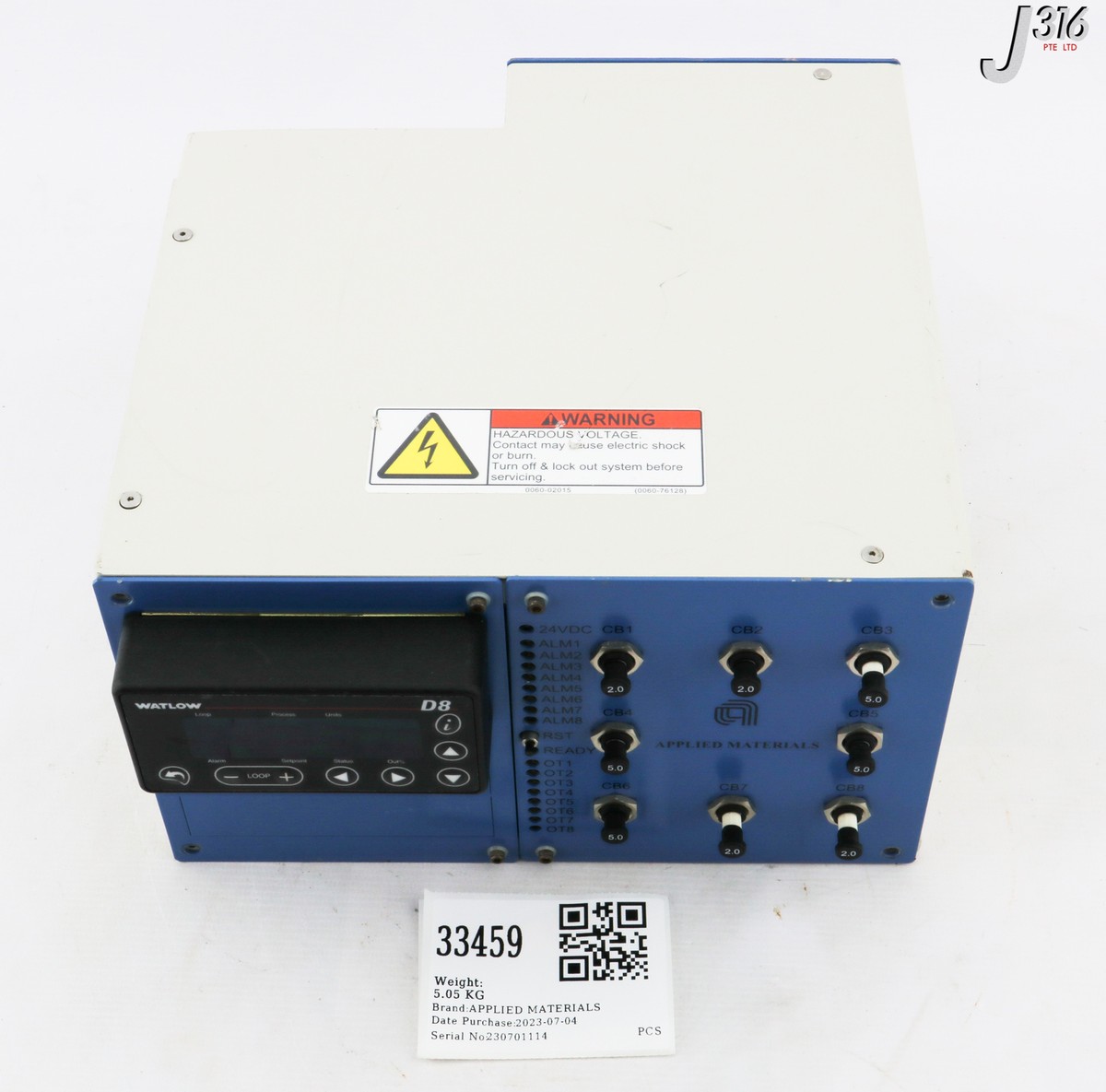 33459 APPLIED MATERIALS GASLINE HEATER CONTROL UNIT, VAS104350