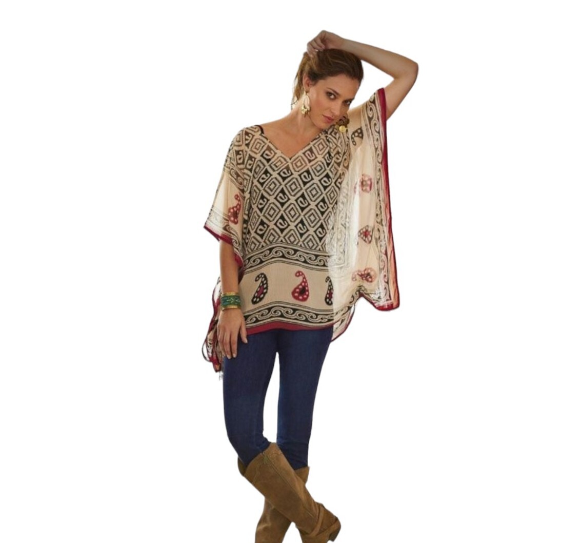 Poncho Soft Surroundings Monzela Bleu Dégradé - Taille L/XL, Neuf Avec étiquettes | Crochet, Sans Manches