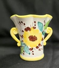 FOLK ART VASE HANDPAINTED IN ITALY FTD FLORAL