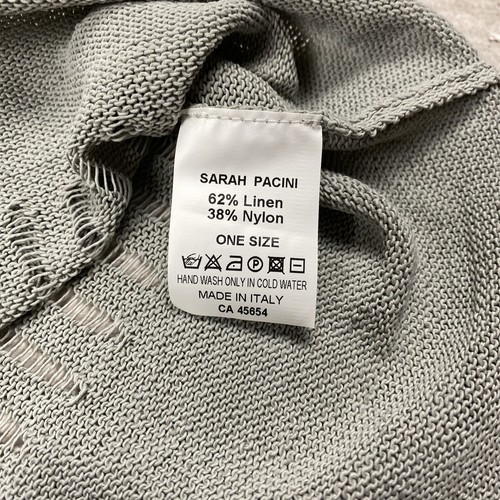 Sarah Pacini lino para mujer talla única suéter de punto de gran tamaño gris - Imagen 11 de 11
