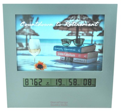 Large Display Retirement Countdown Clock and 4x6 Picture Frame, Countdown Ret...
