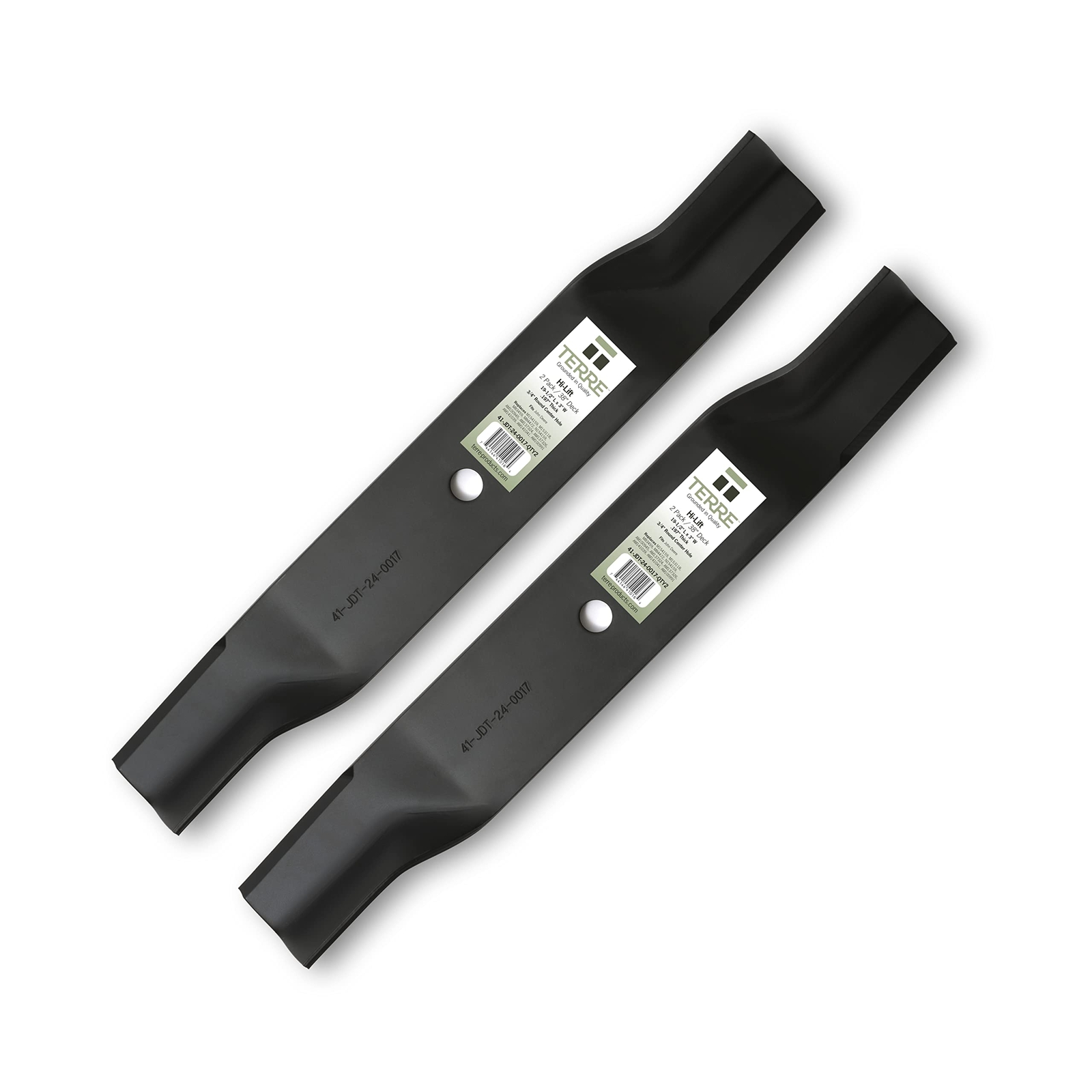 Terre Products, 2 Pack, High Lift Lawn Mower Blades, 38 Inch Deck, X300 and L...