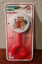 NOS 1997 Sanitoy Nursery Needs Baby Rattle