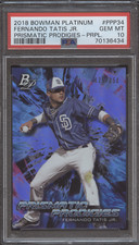PSA 10 2018 BOWMAN PLATINUM PRISMATIC PRODIGIES PURPLE FERNANDO TATIS JR. RC/250