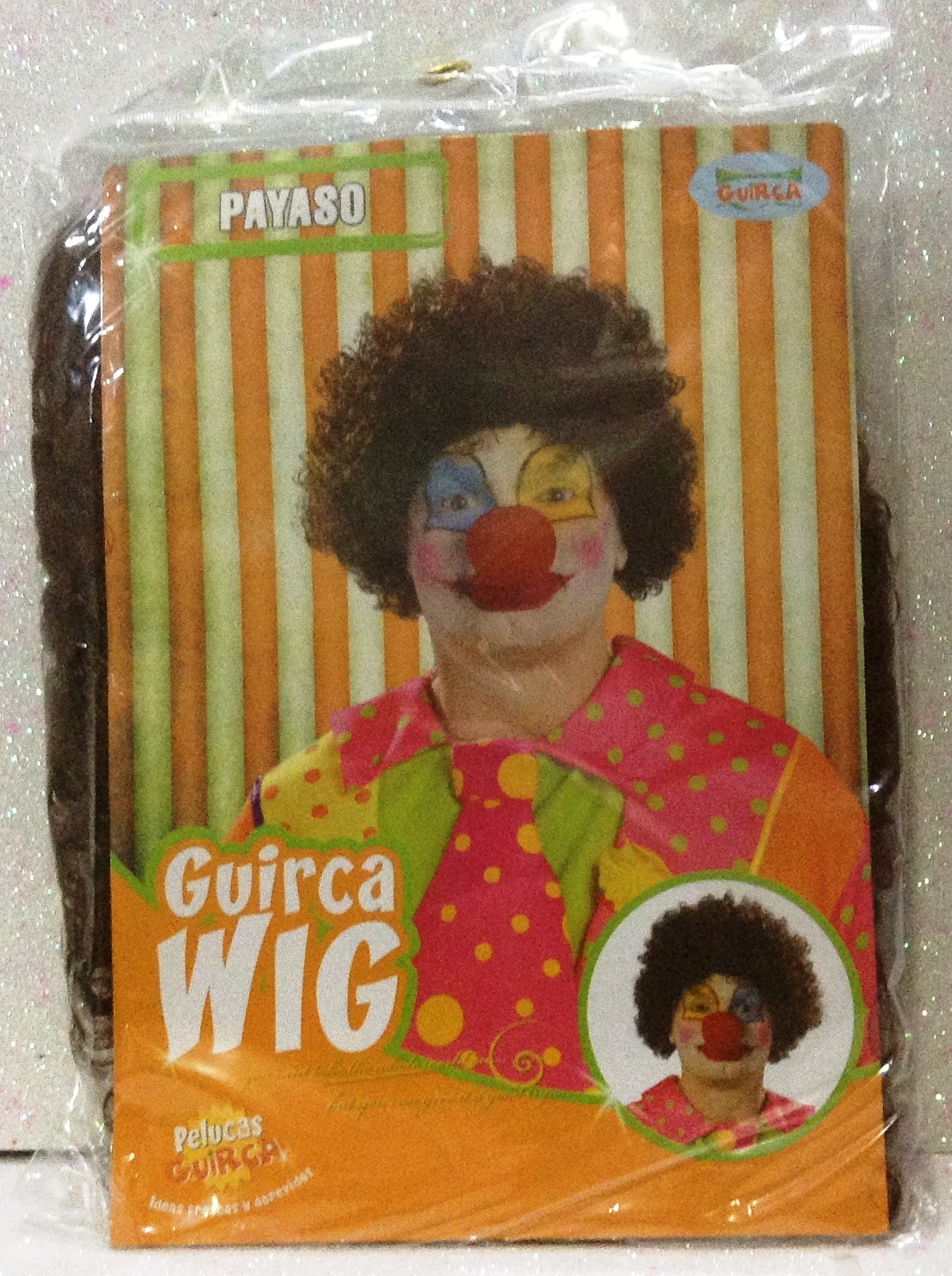 CARNEVALE HALLOWEEN PARRUCCA PAYASO RICCIA CASTANA PAGLIACCIO CLOWN  WIG 4154