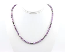 5mm Wampum Quahog with Sterling Silver Navajo Pearls Necklace, Wampanoag Choker