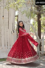 Indian Women's Faux Blooming Gown Parywear Flair Georgettte Anarkali Suit 9201