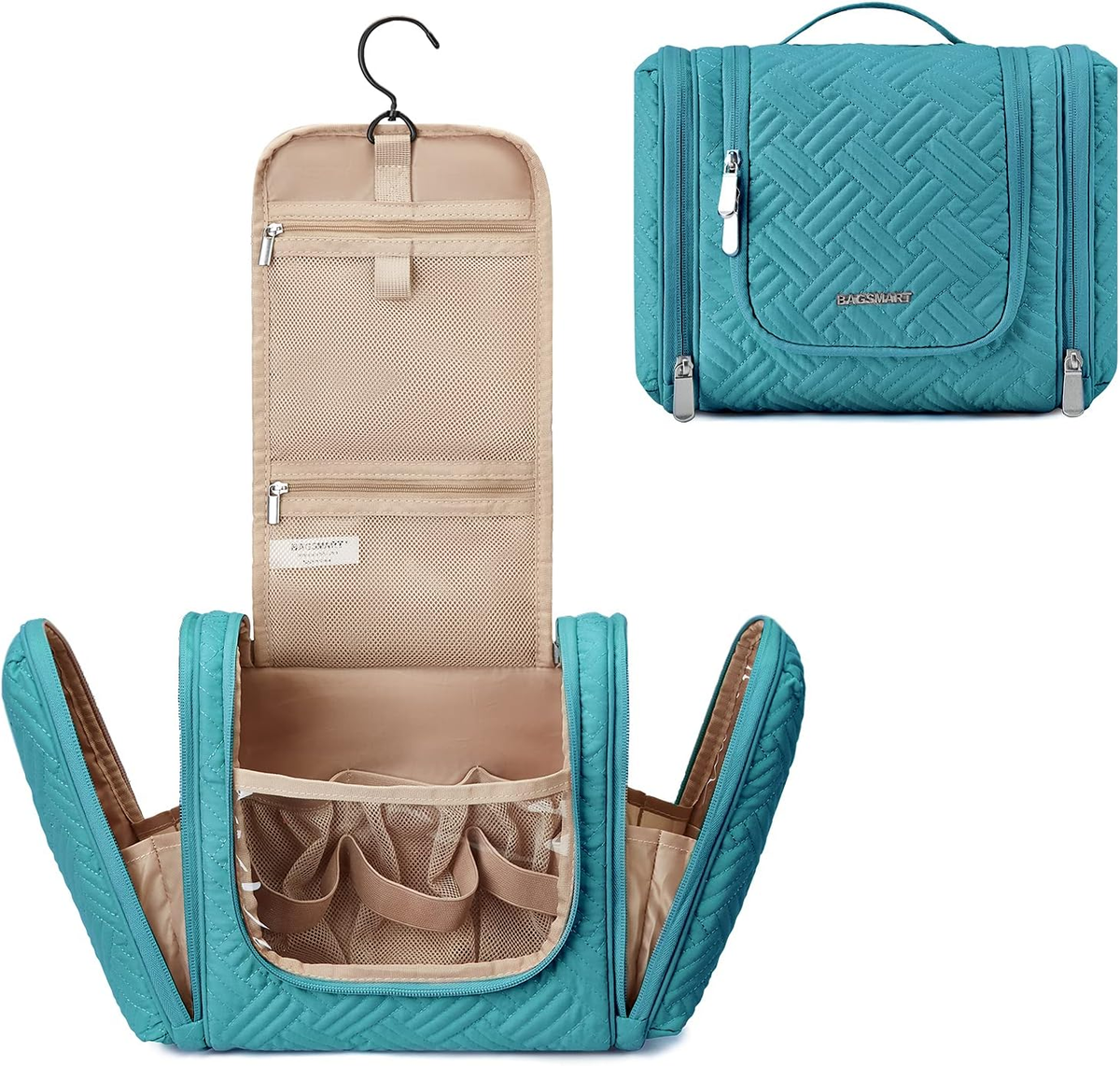best large travel toiletry bag women's lightweight all the transparent pockets inside will be lined up in front of you Bosidu Hanging Travel Toiletry Bag