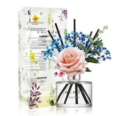 Cocod'or COCODOR Rose Flower Reed Diffuser/Pure Cotton/6.7oz(200ml)/1 Pack/Reed