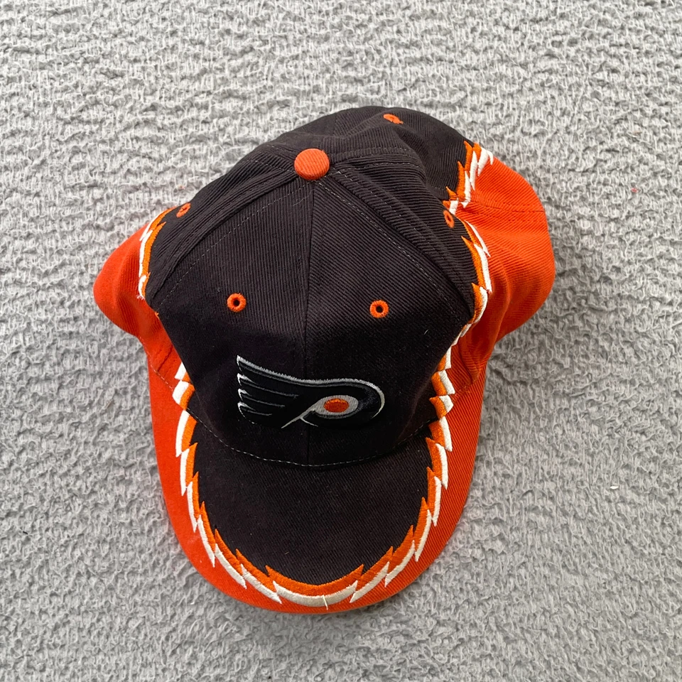 VINTAGE Philadelphia Flyers Hat Cap Big Logo Shark Tooth Adjustable NHL Orange - Image 3 of 4