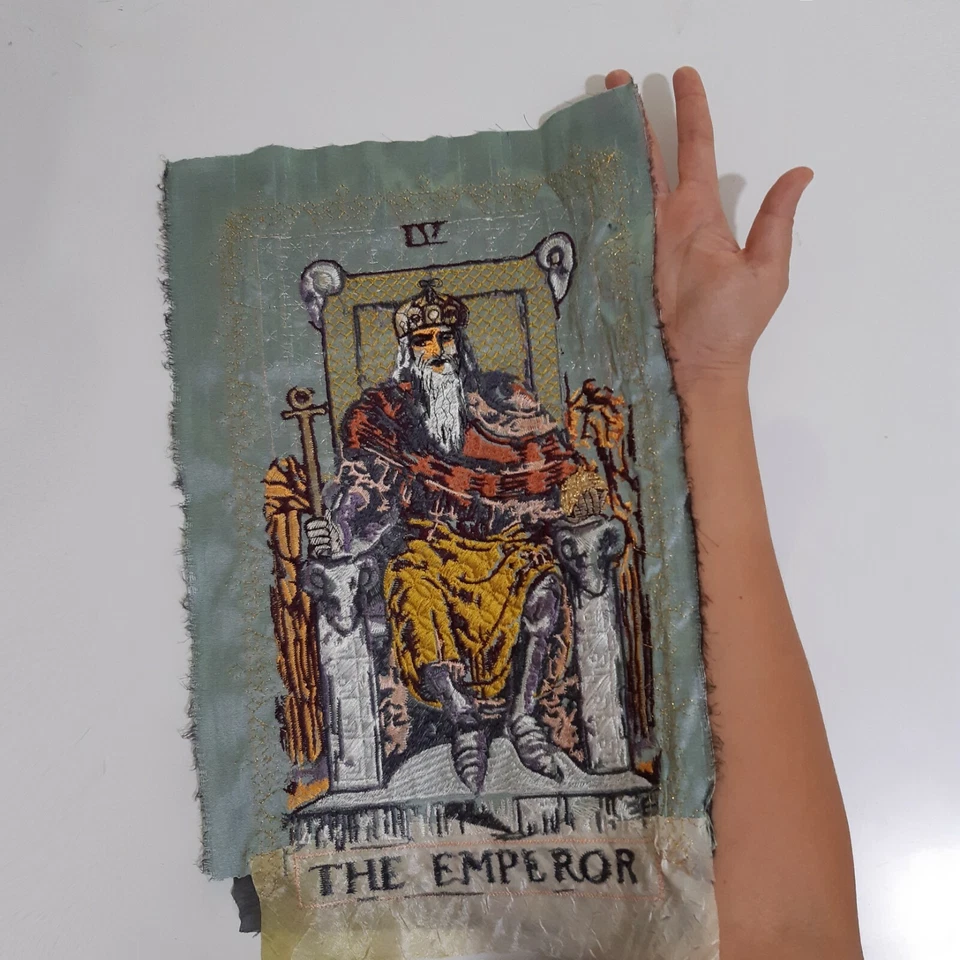 Tarot Card Emperor Handmade Large Backing Sew-on Embroidered Patch - Image 2 of 4