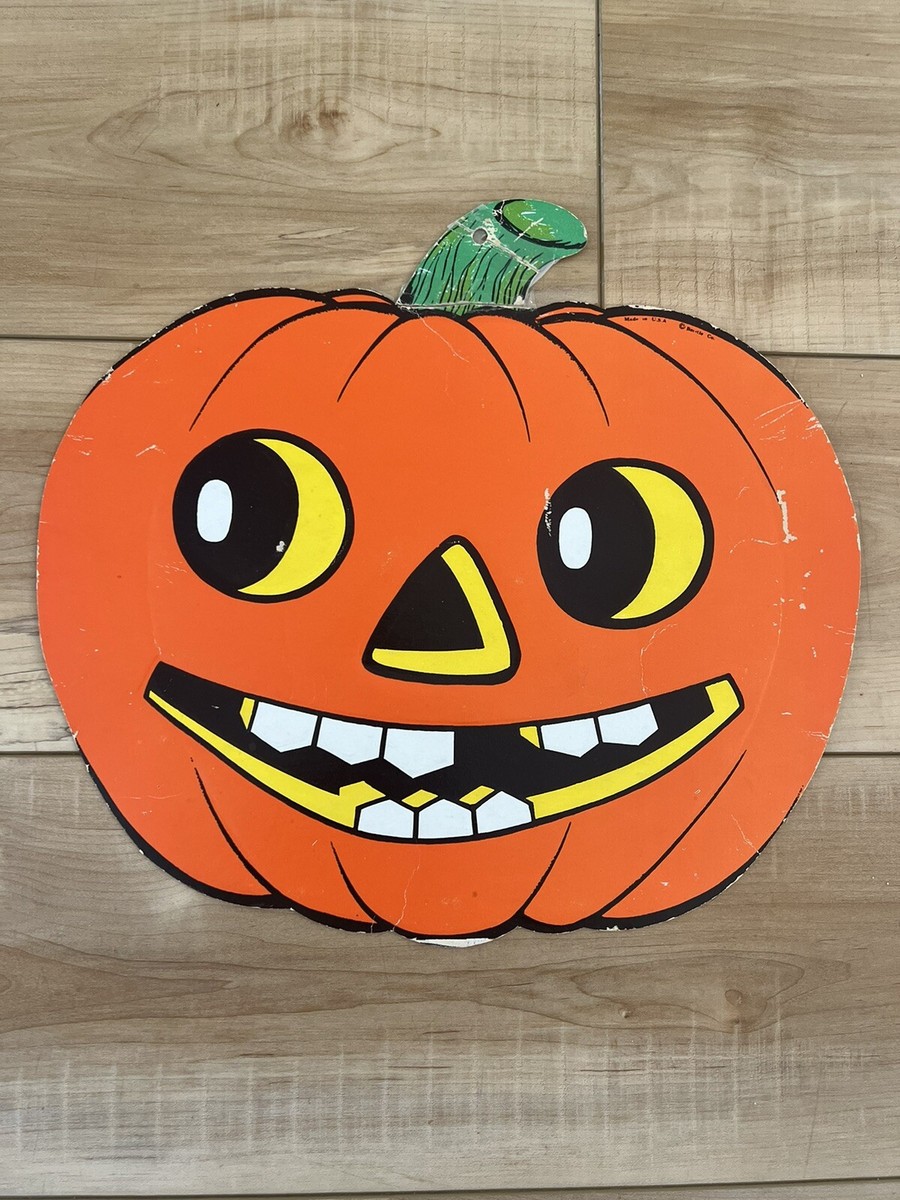 Beistle Halloween Jack-o-Lantern Pumpkin Head Die Cut