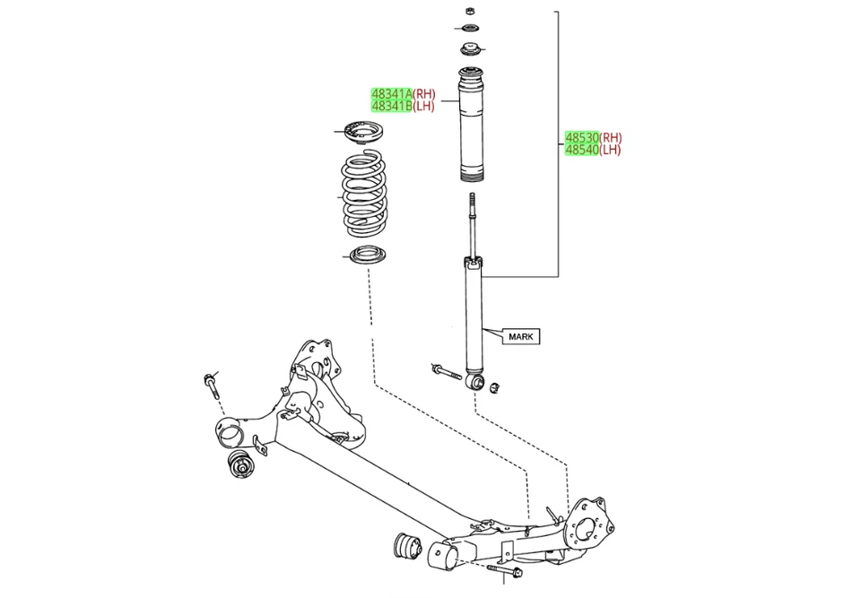 Toyota Prius V 2012 - 2014 Front Struts, links & Rear Shocks Kit Genuine OEM - Image 2 of 2