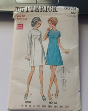 Butterick 5679 Misses Size 18 Bust 40 One Piece Dress UNCUT Pattern 1960's