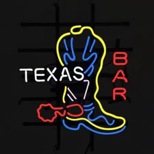 Lone Star Texas Neon Light Sign 24"x20" Glass Bar Pub Wall Deocr Artwork Gift