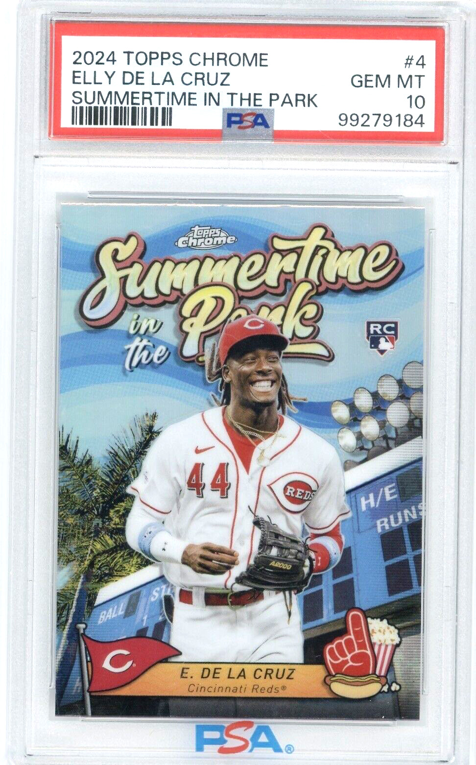 2024 TOPPS CHROME SUMMERTIME IN THE PARK #4 ELLY DE LA CRUZ PSA 10 GEM MT