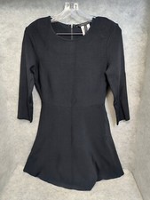 BCBGMaxazria Womens Small S B34 W24 Skater Black Ribbed Heavy Knit Dress