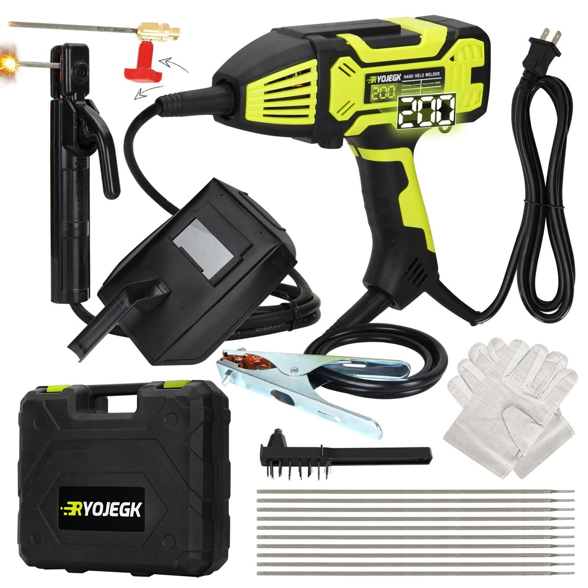 20-200A Portable Welding Machine 110V, Handheld Variable Current 