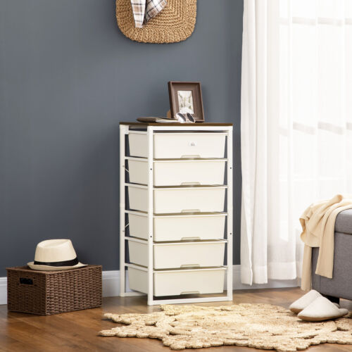 Chest of Drawers 6-Drawer Dresser Storage Cabinet Bedroom Living Room White - Picture 1 of 11