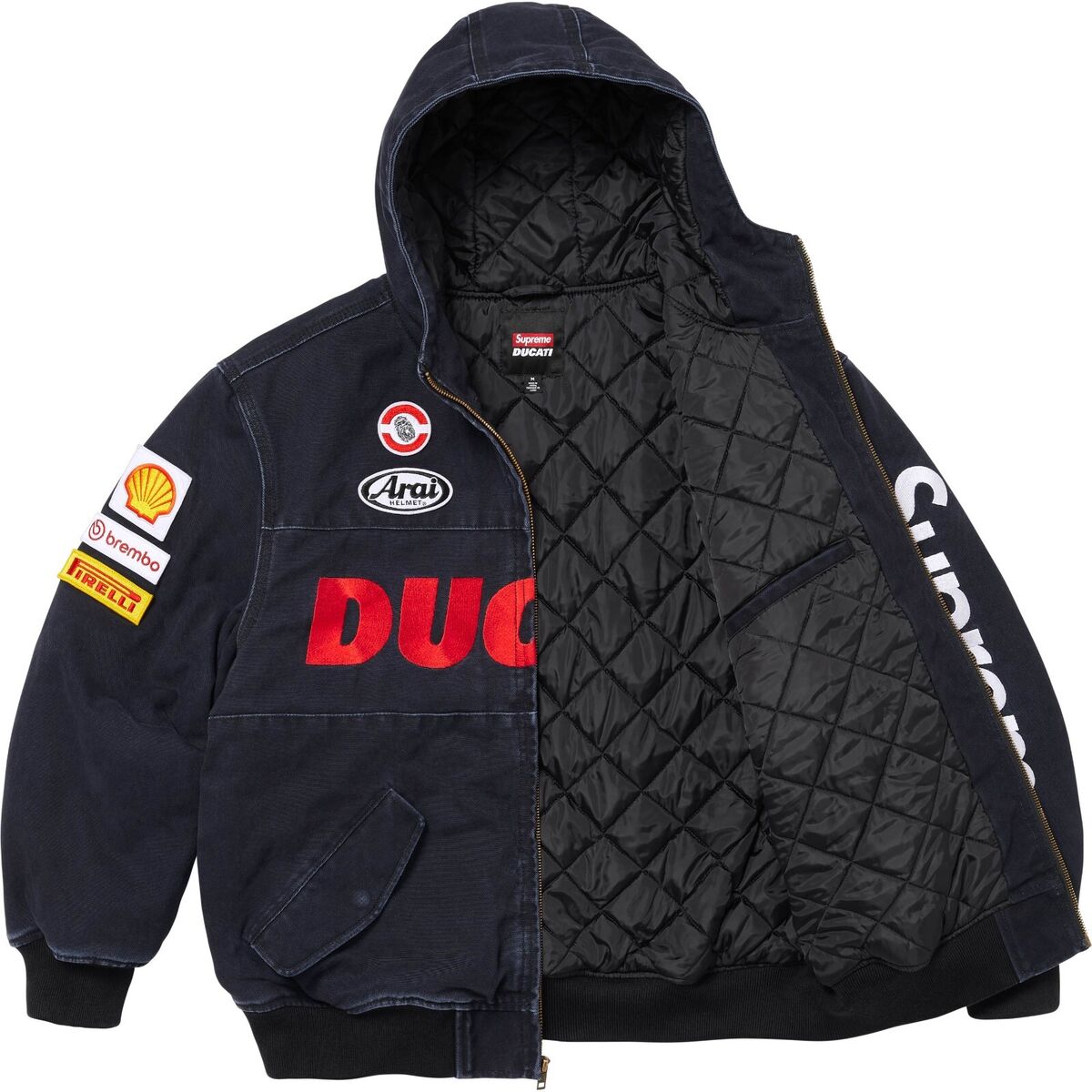 Supreme x Ducati Hooded Racing Jacket SS24 Black Red Blue Supreme x Ducati Hooded Racing Jacket SS24 Black Red Blue