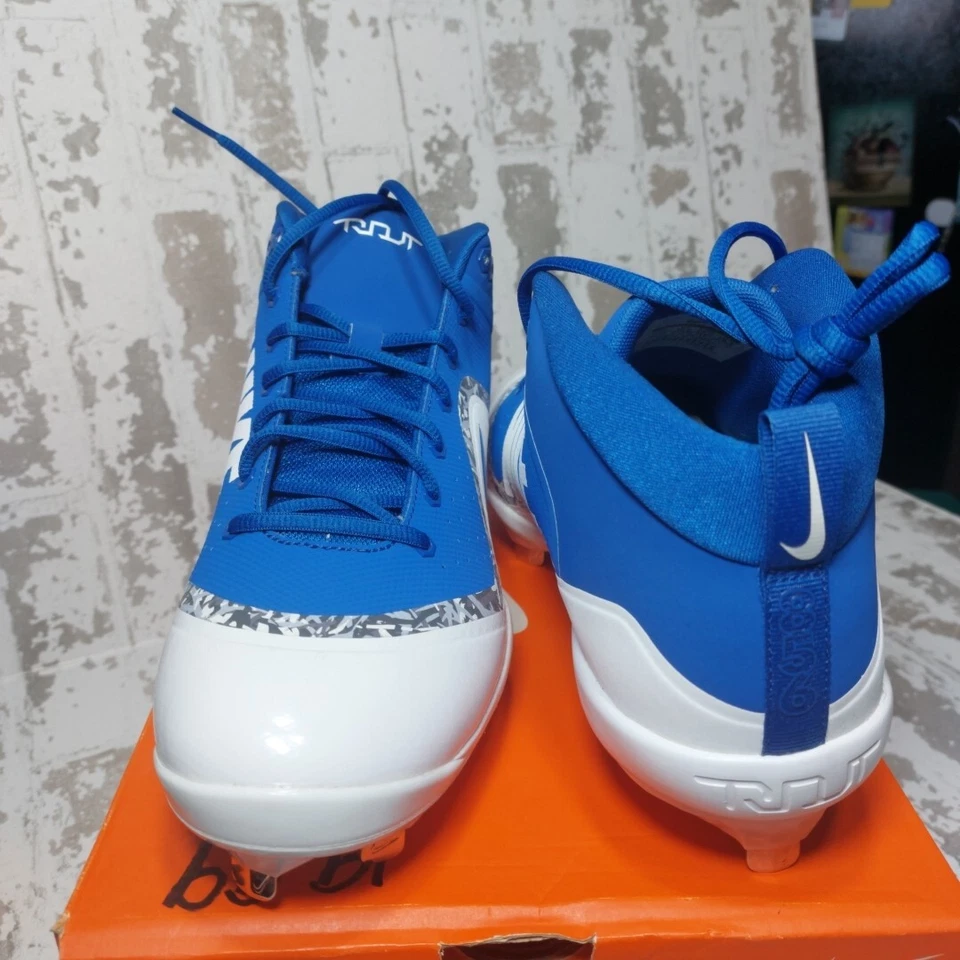 Nike Men US 11.5 Force Air Trout 4 Pro Metal Baseball Cleats - 917920-444 Blue - Image 2 of 4