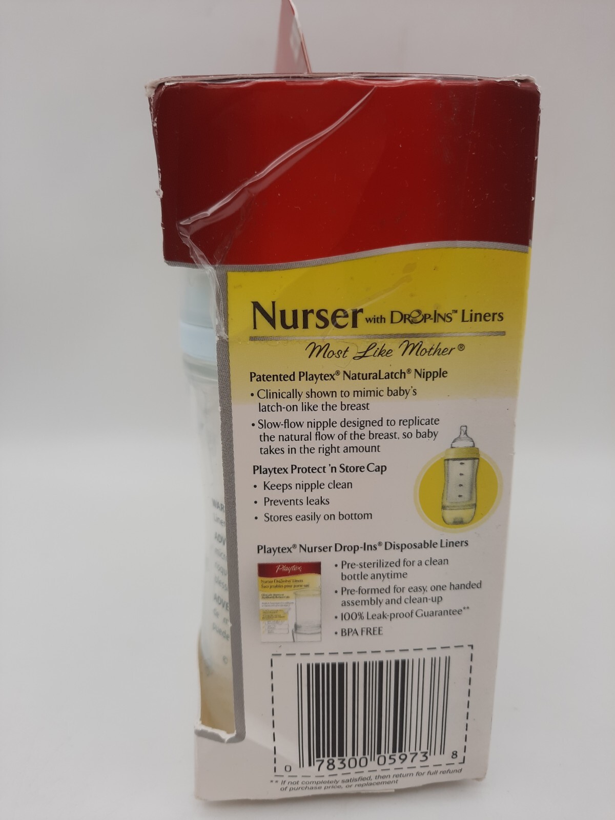 Box of 3 Playtex Nurser with Drop-Ins Liners 4oz Bottles for 0-3 months NEW