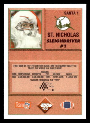 1993 NFL Properties Christmas #SANTA1 Santa Claus | eBay