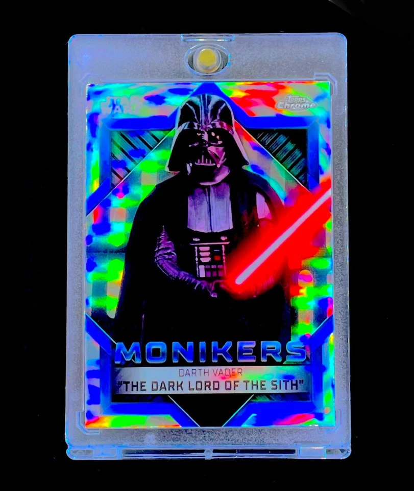DARTH VADER BLUE REFRACTOR SILVER HOLO SP Insert Topps Chrome Card - STAR WARS - Image 2 of 4