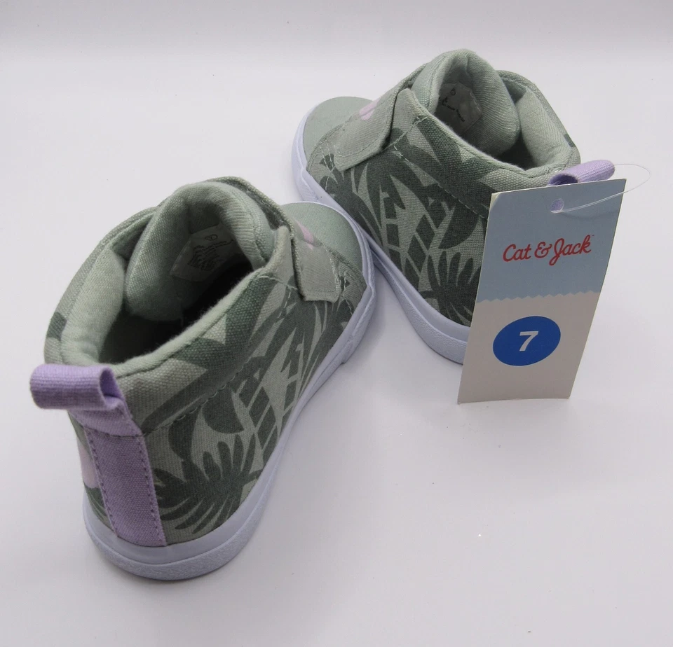 TAMANHO 7 NOVO Cat & Jack Criança Tênis de Cano Alto Pastel Safari Animal Sapato #341 - Imagem 2 de 3