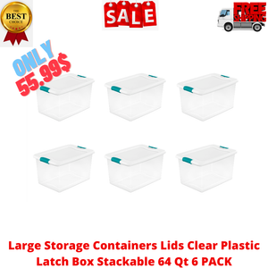 clear large storage containers with lids
