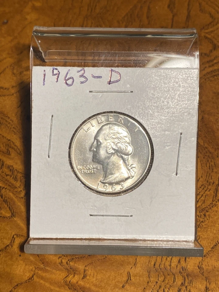 1963-D Uncirculated Silver {BU} Washington Quarter, Denver Mint-BLAZER!! - Image 2 of 4