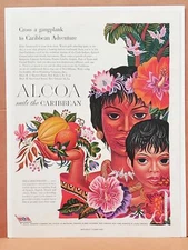 Alcoa Streamship Boris Artzybasheff ART PRINT AD 1949 Carib Indians Colorful