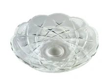 Crystal Chandelier 5 x 1.2" Bobeche 1" Bottom Hole Dish Crisscross Design Clear
