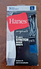 Hanes Originals Ultimate 3-Pack Mens Boxer Briefs Moisture-Wicking UOGTR3 L NIB