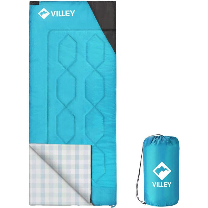 VILLEY Sleeping Bag Lightweight Camping Hiking Backpacking Sleeping Bag w/Bag US