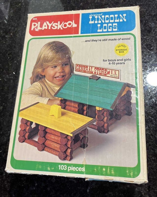 1986 ORIGINAL PLAYSKOOL LINCOLN LOGS #885 General Store Set