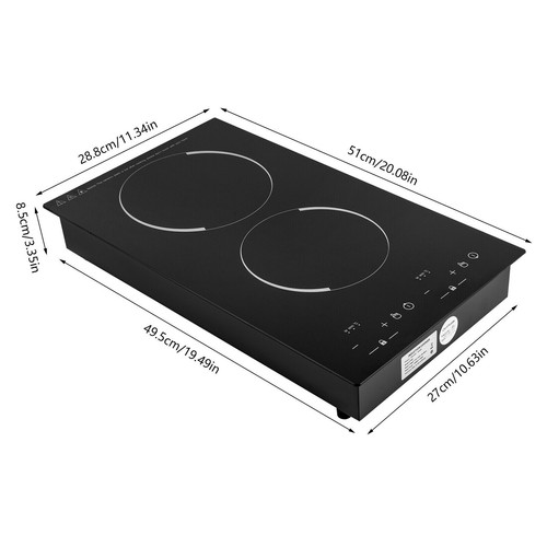 4000W Portable Induction Cooktop Countertop Dual Cooker Burner Stove Hot Plate - Imagen 2 de 17