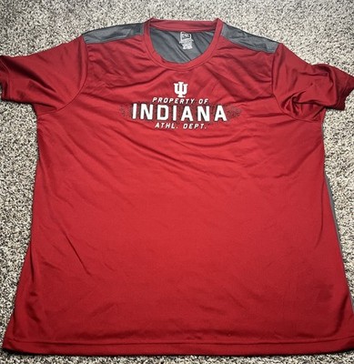 ProEdge Shirt Indiana Hoosiers Athl Dept Men 2X Red Gray Team Logo Short Sleeve