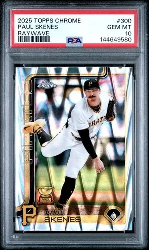 2025 Topps Chrome Paul Skenes Raywave #300 PSA 10 Rookie Cup Cy Young
