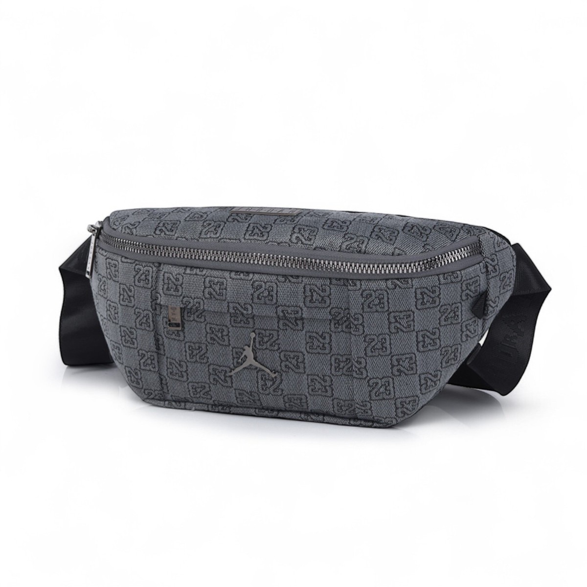 Jordan Monogram Waist Bag (GRAY Crossbody Zipped, Adjustable