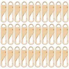 30 PCS Zipper Pull Replacement Gold Detachable Metal Repair Kit Tabs Tool