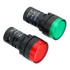 2 Pcs AD16-22D/S Indicator Light Panel Mount LED Light Lamp Energy Saving