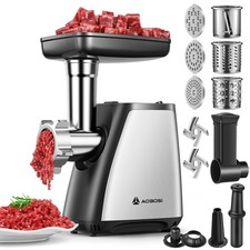 AAOBOSI Meat Grinder, meat grinder with cheese grater kit, Stainless Steel 