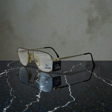 Vintage Apollo Optik Aviator Eyeglasses Frame Gold Black Italy 57-14 135