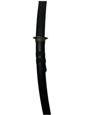 Japanese Katana Sword Samurai Theme Black Cord Wrapped Handle Single Curved Edge