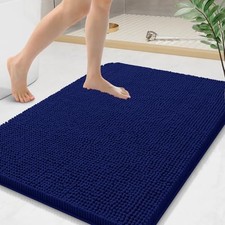 Bathroom Rugs 36x24, Extra Soft Absorbent Shaggy 36" x 24" Rectangular Navy