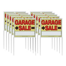 3905 Garage Sale Sign, Assembled with metal U-Stake, Double Sided, 14" x 22" ...