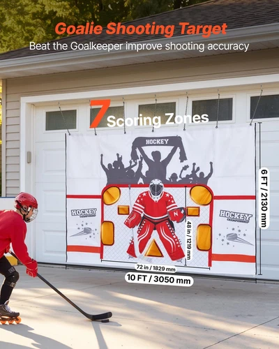 Hockey Shooting Tarp Shooter Tutor Goal Target Net 7 Hole Training Practice Aid
